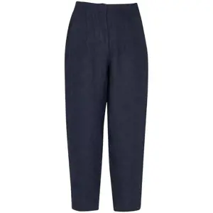 Whistles Navy Linen Barrel Leg Trouser